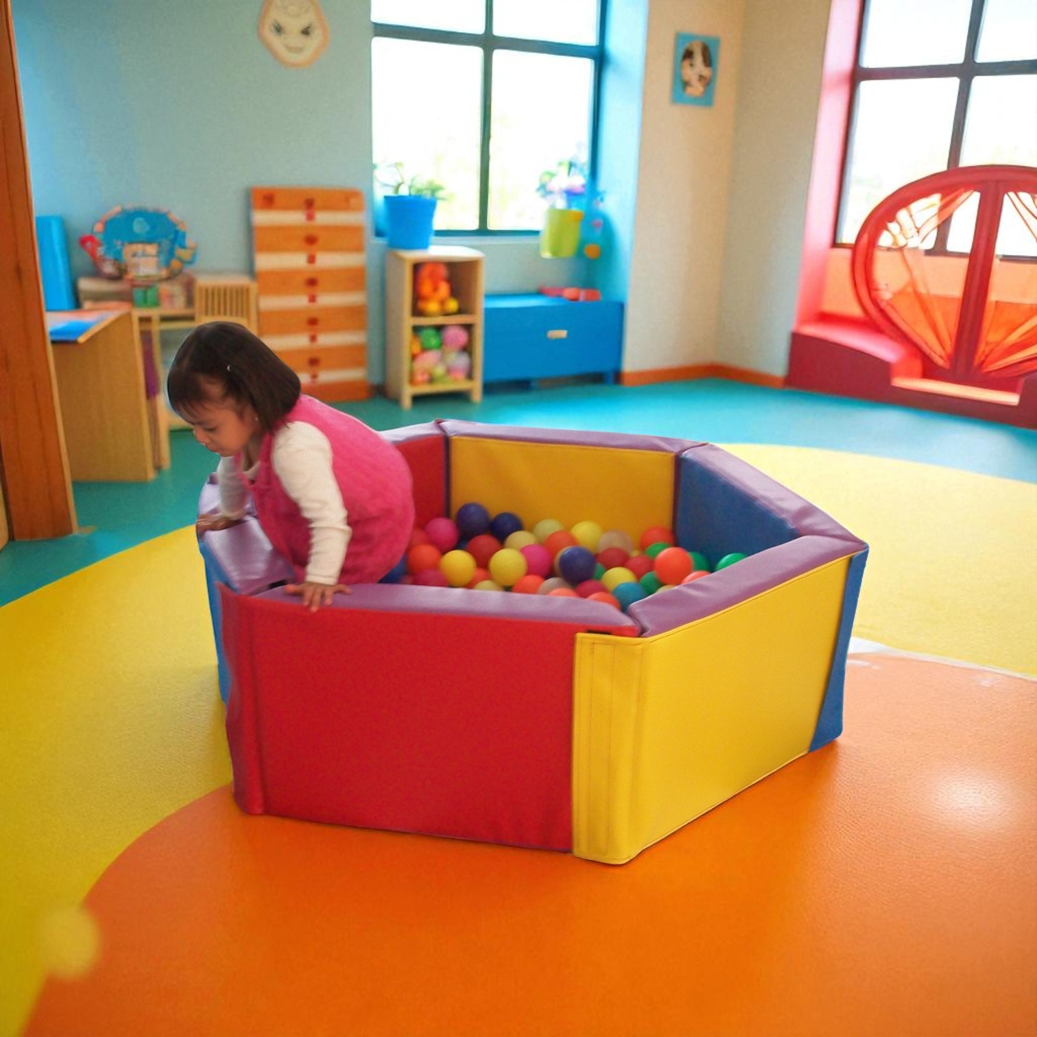 Alberca de Pelotas Hexagonal Desmontable (120x40cm)