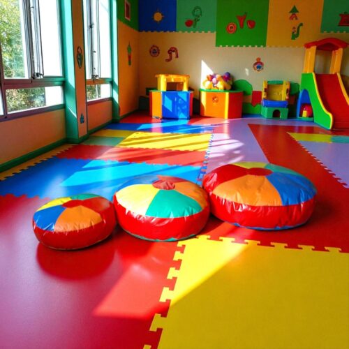 Set 3 Cojines Puff Arcoíris – Juego y Estimulación